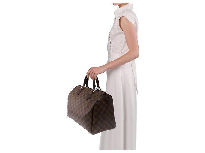 Borsa LOUIS VUITTON Speedy in Tela Marrone - 103850 - vista 12