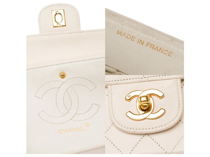 Borsa CHANEL Timeless/Classique in Pelle Bianca - 103860 Bianco - vista 7