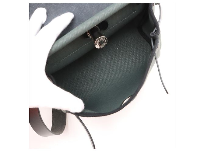 Hermès Herbag Mini Vache Hunter Leather Crossbody Green Verde - vista 6