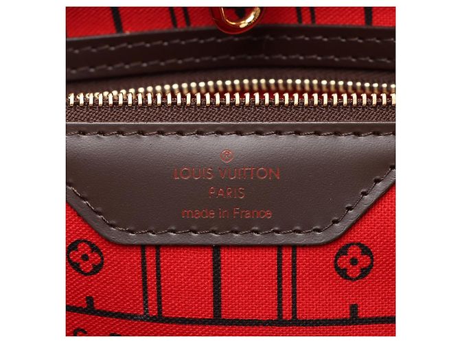 Louis Vuitton Borsa a tracolla shopper Neverfull GM Canvas Damier Ebene Marrone - vista 9
