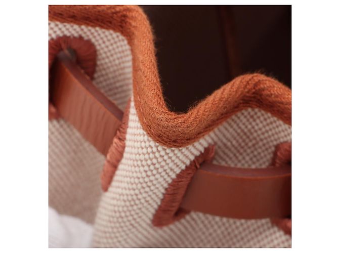 Hermès Herbag PM Twill Ash & Vache Hunter Leather & Canvas Zip Top-handle Handbag Beige - vista 13