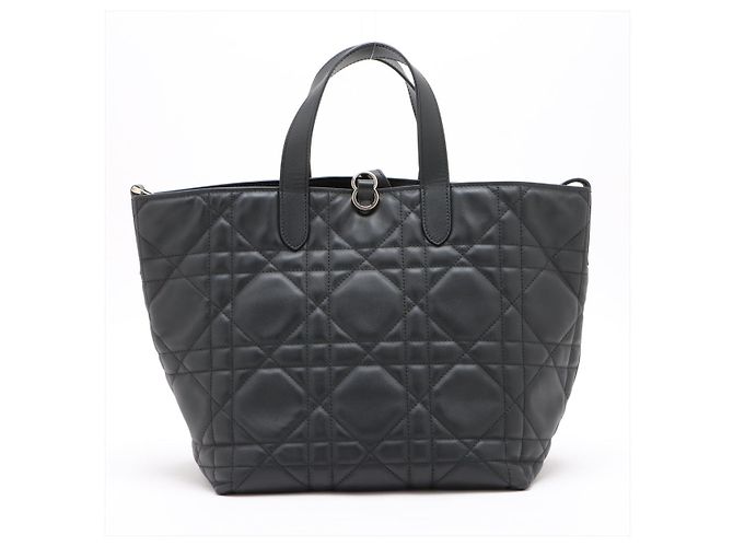 Dior Borsa 2-Way Toujours Large in pelle di vitello Lucky Star Macrocannage Nera Nero - vista 2