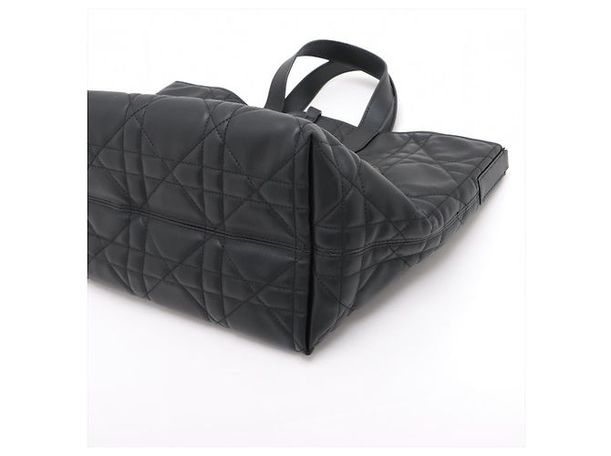 Dior Borsa 2-Way Toujours Large in pelle di vitello Lucky Star Macrocannage Nera Nero - vista 3