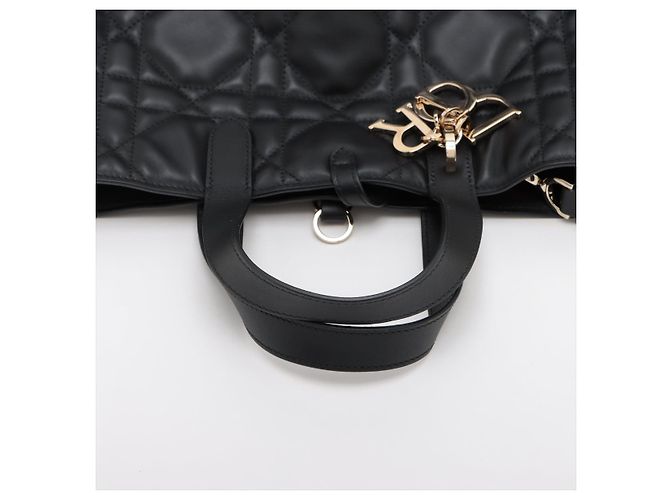 Dior Borsa 2-Way Toujours Large in pelle di vitello Lucky Star Macrocannage Nera Nero - vista 5