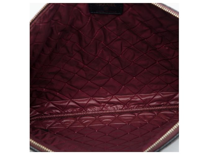 Clutch Chanel Large Quilted Caviar O Case Nera Nero - vista 4