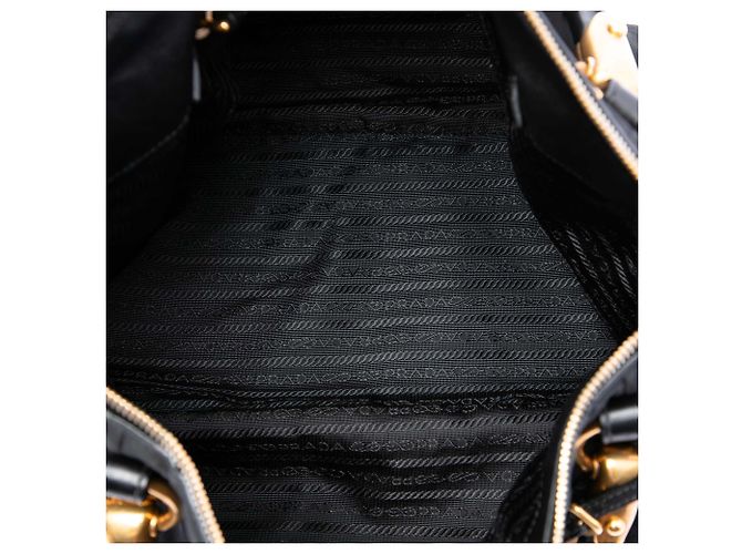 Borsa Prada Tessuto Canapa Logo Nera Nero - vista 4