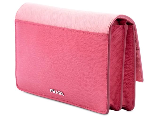 Borsa a tracolla Prada Bicolor Saffiano con chiusura Turn Lock, Rosa - vista 2
