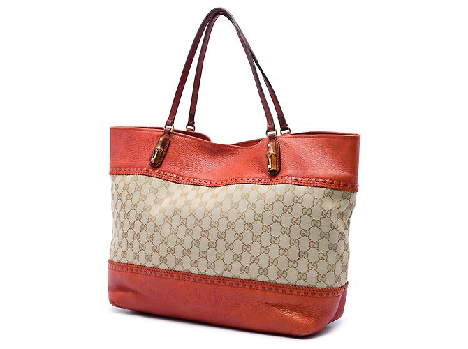 Tote Orange Gucci Large GG Canvas Laidback Crafty Arancione - vista 2