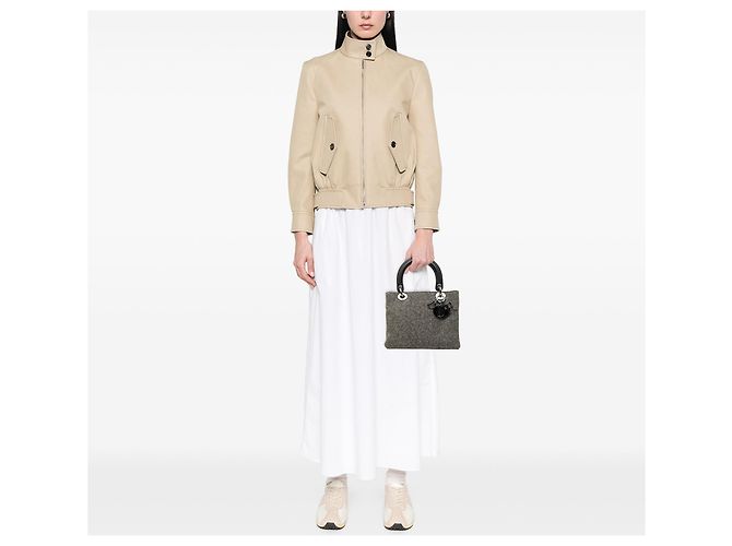 Borsa Lady Dior Medium in tweed grigio - vista 6
