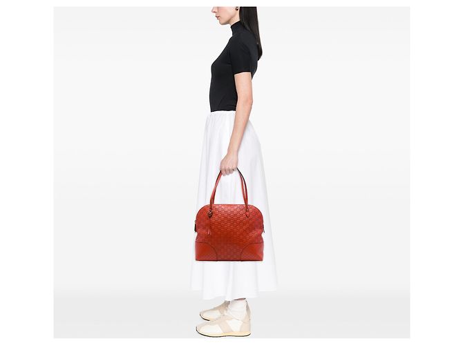Borsa Gucci Bree Dome Medium Guccissima Arancione - vista 6