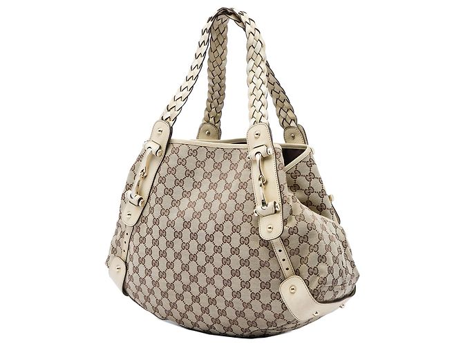Borsa a tracolla Gucci GG Canvas Horsebit Pelham Beige - vista 2