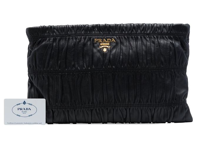 Clutch Prada Nappa Gaufre nera Nero - vista 7