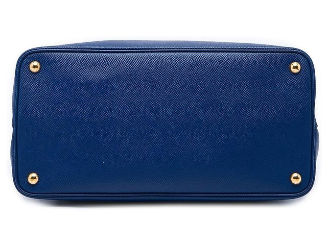 Borsa Prada Medium Saffiano Cuir con Doppio Manico Blu - vista 3
