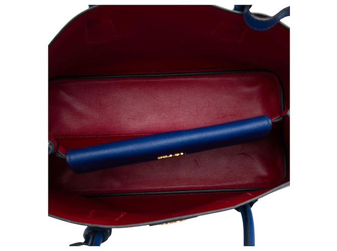 Borsa Prada Medium Saffiano Cuir con Doppio Manico Blu - vista 4
