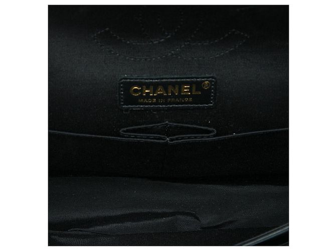 Borsa a tracolla Chanel Medium Classic Bicolor in pelle caviar nera e vitello iridescente, double flap Nero - vista 4