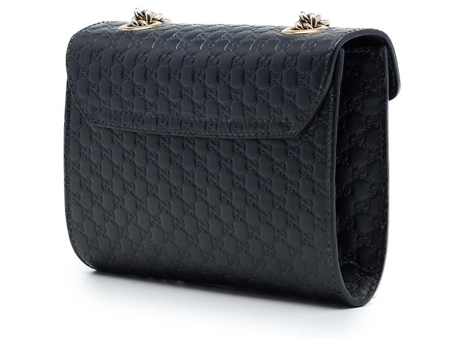 Borsa a tracolla Gucci Mini Microguccissima Emily Nera Nero - vista 2