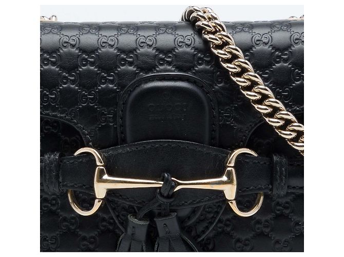 Borsa a tracolla Gucci Mini Microguccissima Emily Nera Nero - vista 6