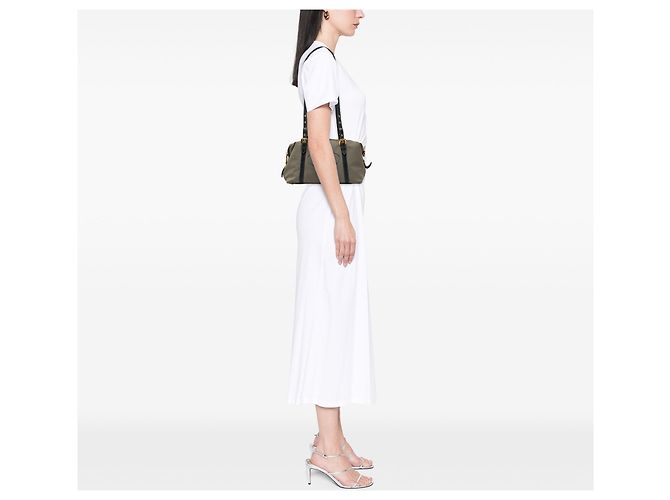Brown Prada Canvas Canapa Logo Shoulder Bag - view 7