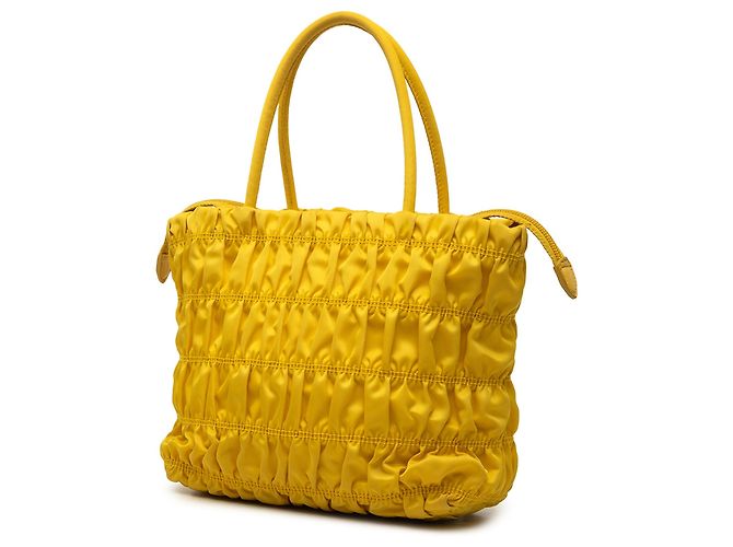 Borsa Prada Tessuto Gaufre gialla Giallo - vista 2