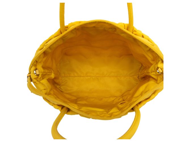 Borsa Prada Tessuto Gaufre gialla Giallo - vista 4