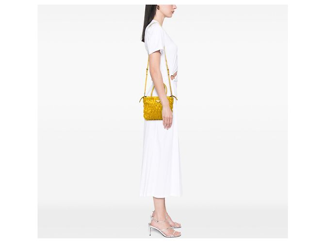 Borsa Prada Tessuto Gaufre gialla Giallo - vista 7