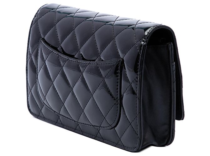 Borsa a tracolla Chanel CC Quilted Patent Wallet On Chain Nera Nero - vista 2