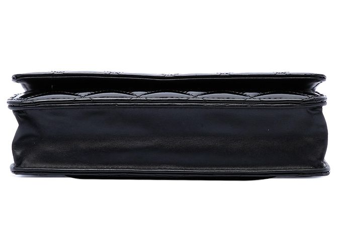 Borsa a tracolla Chanel CC Quilted Patent Wallet On Chain Nera Nero - vista 3