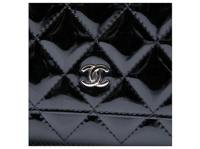 Borsa a tracolla Chanel CC Quilted Patent Wallet On Chain Nera Nero - vista 5