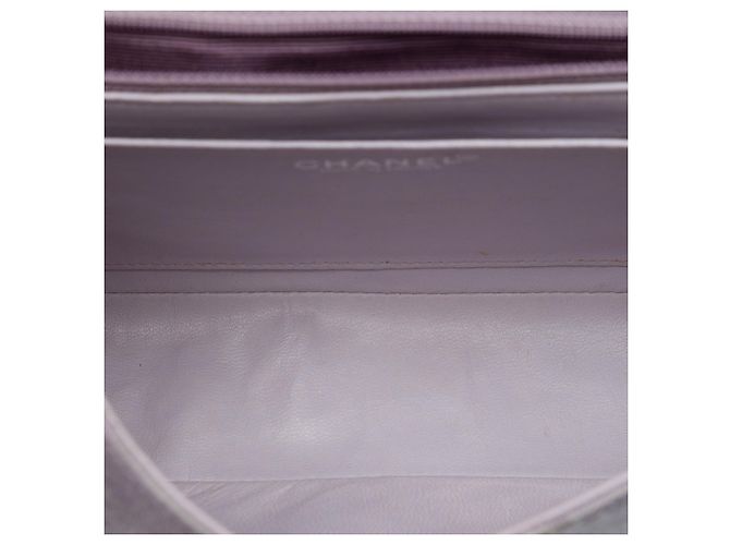 Borsa a tracolla Chanel Medium Classic Jersey Single Flap Viola Porpora - vista 4
