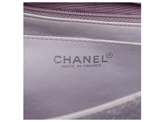 Borsa a tracolla Chanel Medium Classic Jersey Single Flap Viola Porpora - vista 5