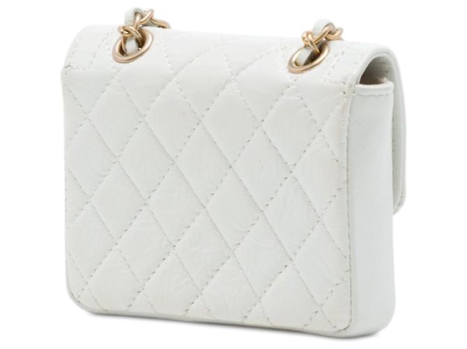 Borsa vita Chanel CC matelassé in vitello invecchiato lucido bianca Bianco - vista 2