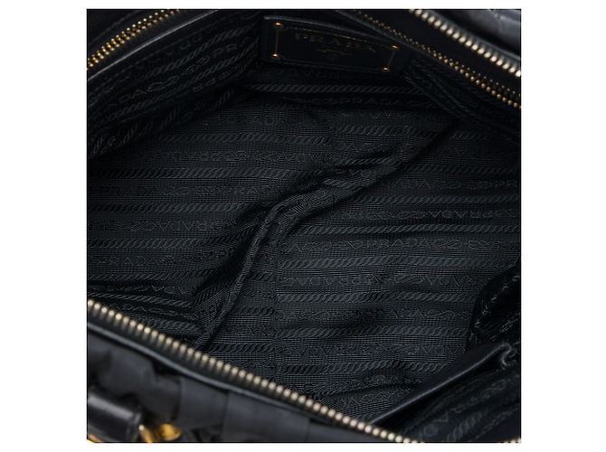 Borsa Satchel Prada Tessuto Gaufre nera Nero - vista 4