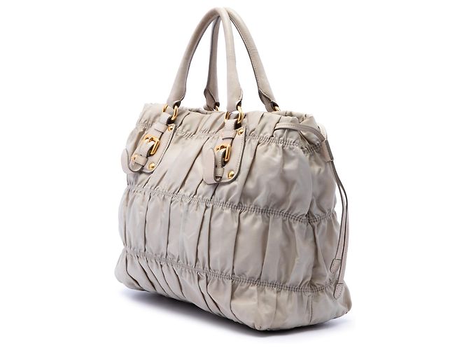 Borsa Satchel Prada Tessuto Gaufre marrone - vista 2