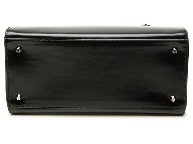 Borsa Lady Dior Medium in pelle di vitello lucida nera Nero - vista 3