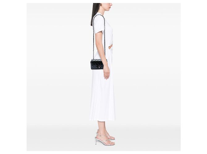 Borsa a tracolla Chanel Mini Rectangular Classic Patent Single Flap Blu - vista 6
