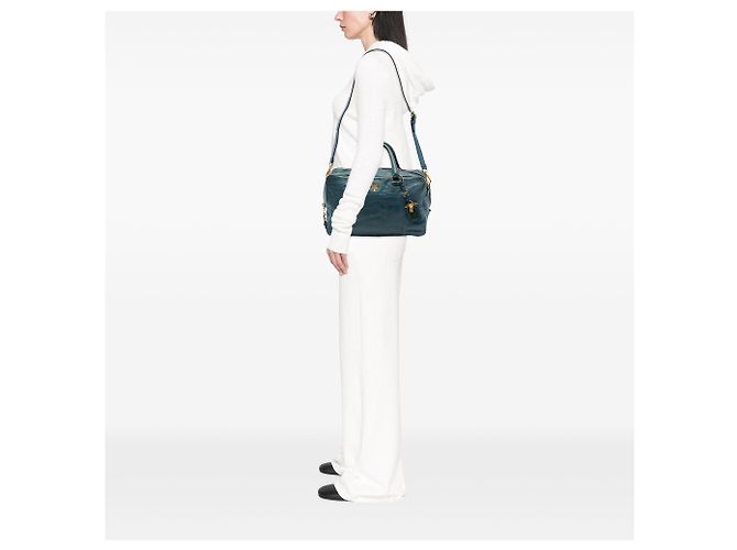 Borsa Prada Vitello Shine Blu - vista 6