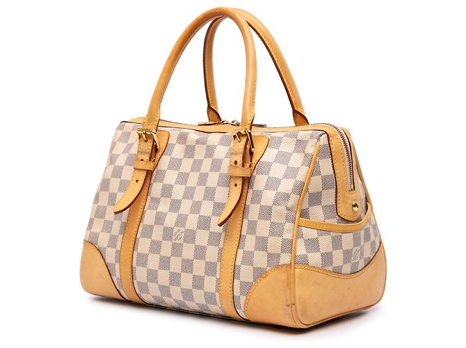 Borsa Louis Vuitton Damier Azur Berkeley bianca Bianco - vista 2
