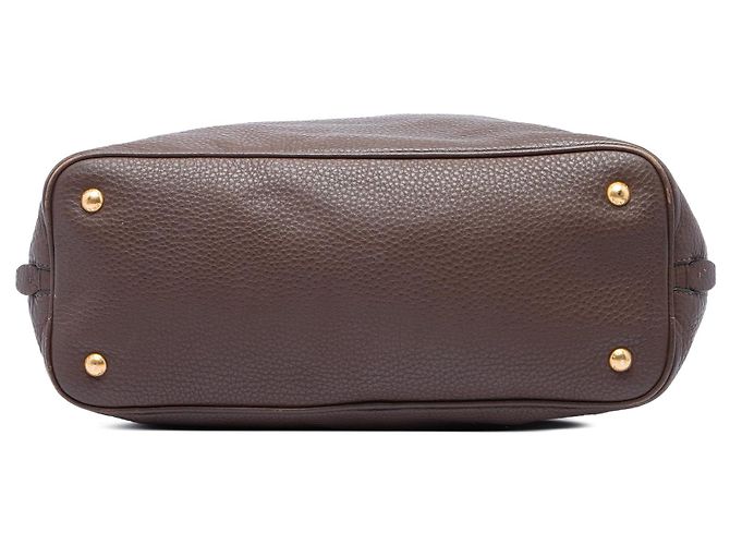 Borsa Tote Convertibile Prada Vitello Daino marrone con zip laterale - vista 3