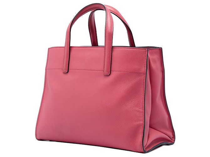 Sac cabas satchel Prada Saffiano Soft à trois poches, Rose - vue 2