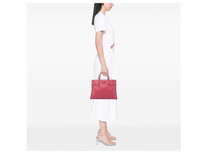 Sac cabas satchel Prada Saffiano Soft à trois poches, Rose - vue 6