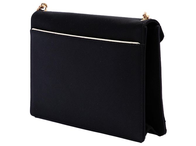 Borsa a tracolla Gaby in raso monogramma nero Saint Laurent - vista 2