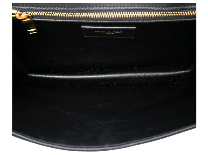Borsa a tracolla Gaby in raso monogramma nero Saint Laurent - vista 4