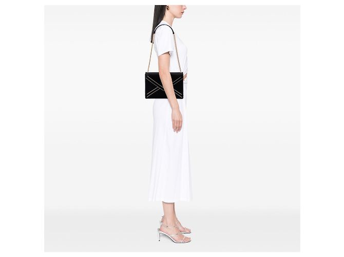 Borsa a tracolla Gaby in raso monogramma nero Saint Laurent - vista 6