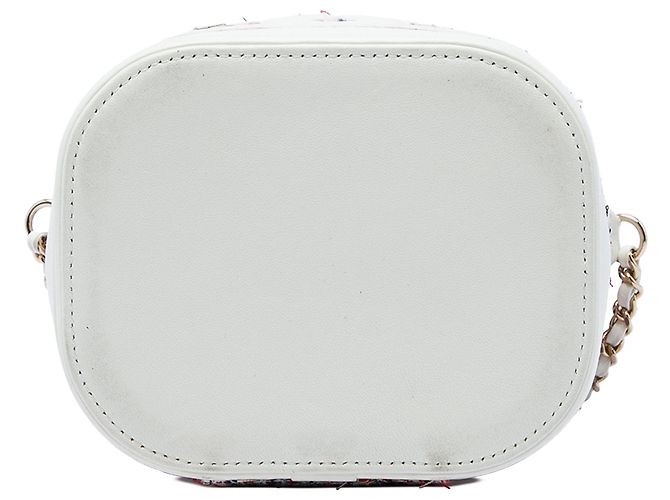 Borsa Satchel Vanity Case CC in Tweed e Pelle di Agnello Rossa Chanel Rosso - vista 3