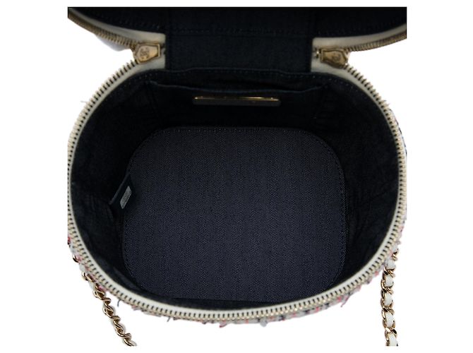 Borsa Satchel Vanity Case CC in Tweed e Pelle di Agnello Rossa Chanel Rosso - vista 4