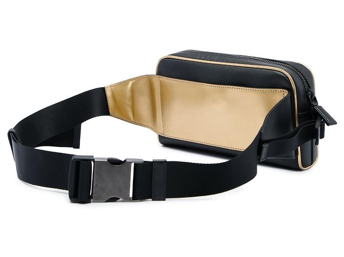 Borsa cintura Prada Saffiano nera Nero - vista 2