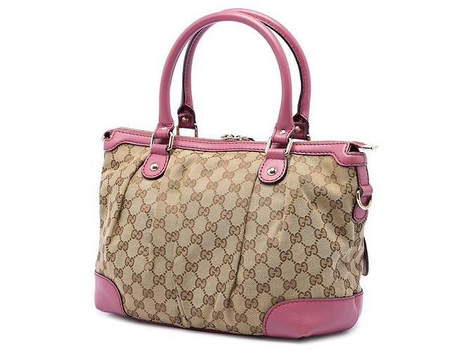 Borsa Satchel Gucci GG Canvas Sukey Rosa - vista 2