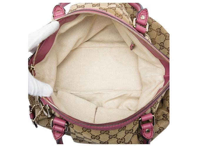 Borsa Satchel Gucci GG Canvas Sukey Rosa - vista 4