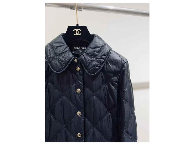 Abrigo Chanel de seda negro - vista 2
