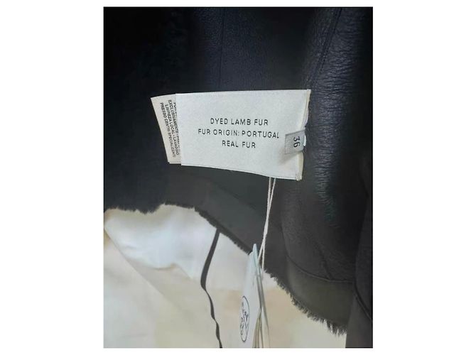 Abrigo Hermès de shearling negro talla 36 - vista 3